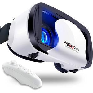 컨트롤러 조절 가능한 3D VR 안경 가상 현실 헤드셋 HD 블루레이 프로텍트 지원 휴대폰/안드로이드용 5~7인치(화이트)