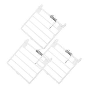 스프링 와이어가 있는 새장 문 교체용 플러그인 피더 둥지 상자 앵무새 카나리아 먹이 찾기 액세서리 3개