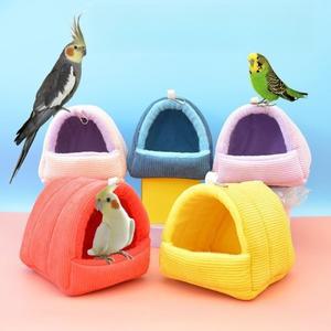애완조류 둥지 집 따뜻하고 편안한 겨울용 앵무새 해먹 동굴 고슴도치 다람쥐 네덜란드 돼지 플러시 면