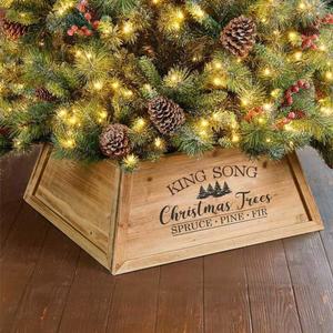 크리스마스 트리 스커트 원형 소형 본색 1.2-1.8m 받침 원목 가리개 다리