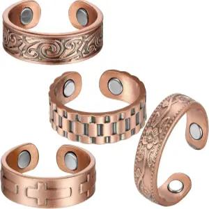 바이오매그 마그네틱 반지 남성 여성용 순동 조절 가능한 손가락 엄지 주얼리 선물