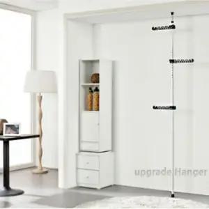 스프링행거 DIY옷걸이 자취방 스프링 버튼 고정식해거 1단 (WFK9KL8)