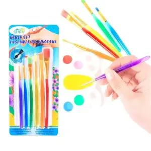 고품질 붓 무지개 컬러 붓 6P 세트 미술붓 (WFK9GQ6)