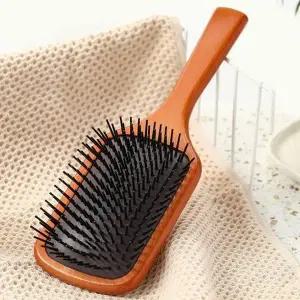 우드 브러쉬 두피 마사지 관리 샵 저자극 넓은빗 대 (WFK9FOM)