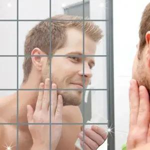 고품질 벽거울 정사각 점착 거울지 9P 아크릴거울 붙이는거울 (WFK9GPK)