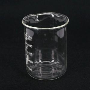 250ml 저형 비커 화학 실험실 붕규산 유리 3.3 투명 스파우트 포함