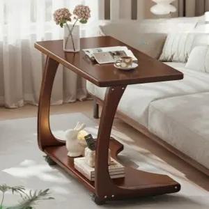 사이드테이블 이동식 보조 원목 커피 협탁 바퀴 탁자 달린 침대용 베드 티테이블 쇼파