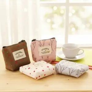 미니 꽃무늬 동전 지갑 파우치 휴대 소품 보관 수납 (WFKALAC)