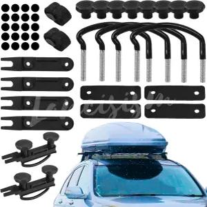 호환 루프 박스 U볼트 클램프 4개 루프탑 화물 운반 랙 볼트 카밴 장착 피팅 키트 85mm 내폭 금속 U브래킷