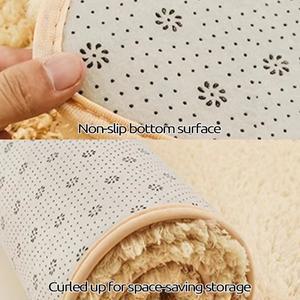 다미식 플러시 카키색 인조 양털 러그  푹신한 카펫 침실 거실 소파 공간 미끄럼 방지 따뜻한 바닥 매트 아