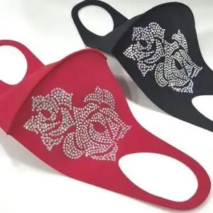 [하프클럽/]장미패션마스크 여성용 큐빅 네오프렌 한국산