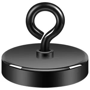 네오스묵 블랙 낚시 자석 2인치 350파운드 강력 볼트 들어 올리고 집을 수 있는 손잡이가 슈퍼 네오디뮴