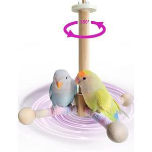 버드 스탠드 농어 360 회전하는 천연 나무 앵무새 컬러풀