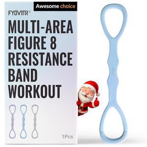 업그레이드된 그림 8 저항 밴드, 무취, 파우더 프리 실리콘 밴드. 팔, 등, 어깨 운동, 요가, 필라테스, 물리 를 위한 높은 탄력성을 갖춘 비밀 산타 선물입니다.