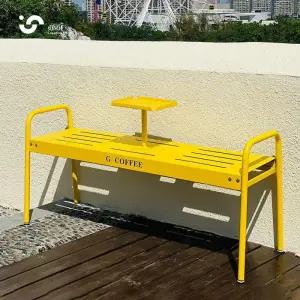 야외철제의자 휴식 루프탑 식당 철재 테라스 베란다 옐로우 카페