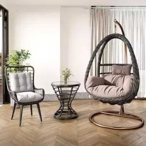 행잉 체어 야외 라탄 2인용 테라스 그네 인테리어 요람 쿠션