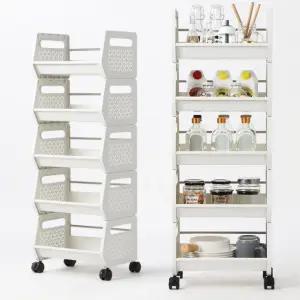 이동식 틈새 선반 5단 분리형 트롤리 좁은 이동형 베란다 양념 수납 조립식