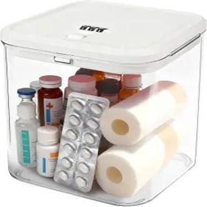 안전한 약물을 위한 작은 자물쇠 상자 조합 코드가 포함된 투명 알약 응급처치용 잠금 의약품 간식용 보관