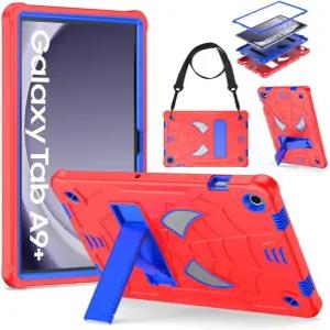 삼성 갤럭시 탭 A9 플러스 11인치 2023 태블릿(SM-X210/X218)용 DETUOSI 케이스 어깨 스트랩 3겹