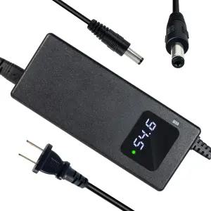 48V 13s 리튬 이온 배터리용 YZPOWER 54.6V 2A 배터리 충전기 실시간 충전 전압 내장 팬을 위한 HD