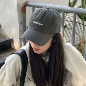 남녀공용 어썸 레터링 캐주얼 데일리 볼캡 빅사이즈