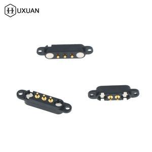 (W)1개 DC 12V 3A 방수 마그네틱 포고핀 커넥터 3P 4P 핀 남성 여성용 스프링 로드 전원 소켓