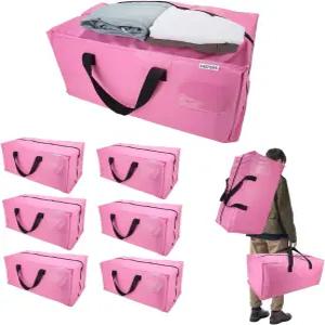 FASTORS 6팩 무빙백 지퍼 및 배낭 스트랩이 있는 헤비 듀티 대형 보관 가방 공간 절약 가방은 무빙 박스