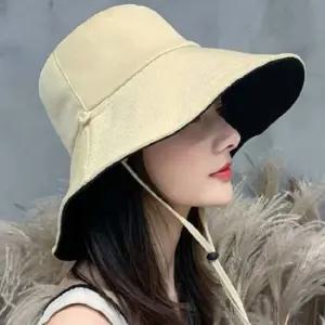 여성 양면 칼라 탈부착 끈 포함 리버서블 버킷햇