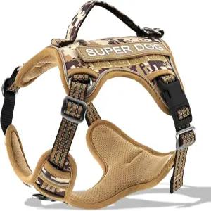 대형 중형 소형견을 위한 견고한 전술 개 하네스 부드러운 손잡이 조절식 반사 기능이 있는 당김 서비스