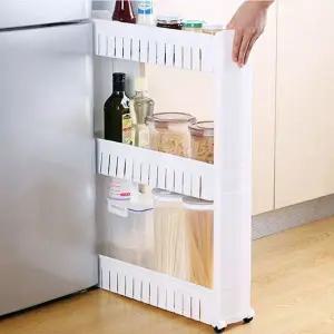[하프클럽/]틈새 수납장 주방 좁은 이동식 문뒤 냉장고 정리함