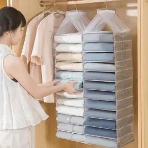 [하프클럽/]수납형 행거 옷정리 박스 드레스룸 정리함 걸이형 보관함