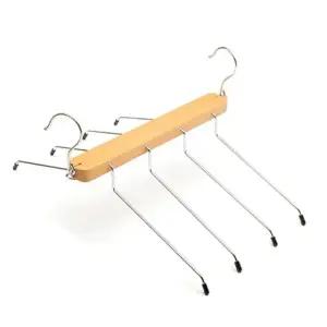 고품질 티셔츠 옷걸이 4단 원목 나무 공간활용 (WFKBOZC)
