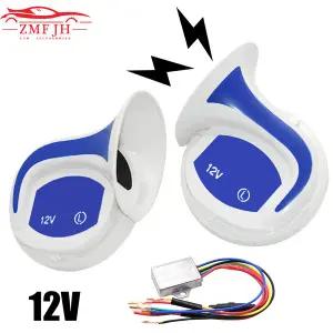 후진벨 화물차 백부져 범용 시끄러운 자동차 전기 달팽이 기차 바이크 오토바이 트럭 SUV 보트용 사이렌 12