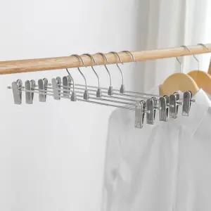 논슬립 집게 바지걸이 구김 걱정없는 옷걸이 10개 옷 걸이 하의 바지 화이트