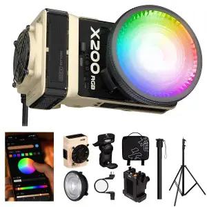 [지윤][내일도착] 지윤 Molus X200RGB COB LED 지속광 200W 콤보+스탠드킷