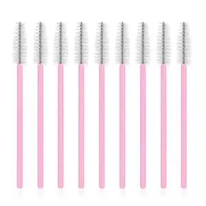 뷰티속눈썹브러쉬 나일론 뷰티 부드러운 휴대용 땅콩브러쉬 화이트핑크