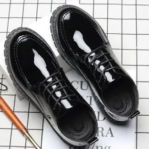 고품질 에나멜 로퍼 여성 옥스퍼드화 클래식 블랙슈즈 (WFKBBVW)