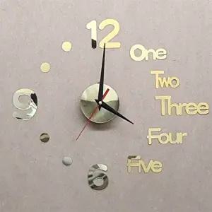 저소음 디자인 벽시계 골드 DIY 무선 작은벽시계 (KYR-WFHOWGE)