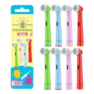 (2팩 8개입 무료배송) 토비메모리 호환 오랄비 전동칫솔모 어린이 칼라 스테이지파워