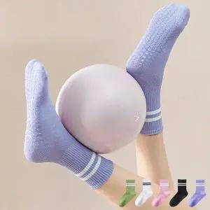 [하프클럽/]여자 배색 라인 포인트 논슬립 장목 스포츠 양말