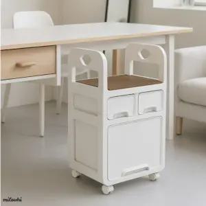 milovhi 책상 아래 이동식 서랍 다용도 가방 수납 서랍장 틈새 서랍 트롤리 2단