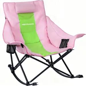 머리 받침대 히지파이신 오버사이즈 흔들 캠핑 의자 컵 홀더 휴대용 사이드 포켓 캐리 백 캠프용 파운드