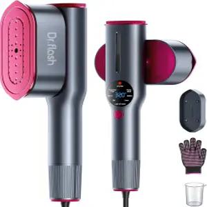 DRFLASH 2in1 의류용 스티머 및 다리미 15초 고속 히트업 1200W 휴대용 의류 대형 세라믹 열 패널 여행용