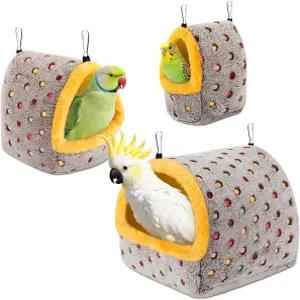 케이지용 겨울 따뜻한 새 둥지 집 지지판 편안한 플러시 행잉 해먹 침대 대형 앵무새 은신처 오두막 Macaws