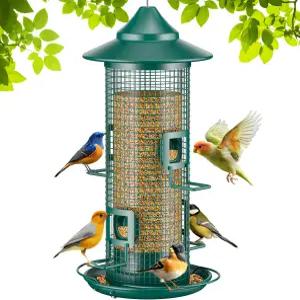 야외용 자키파인 메탈 메쉬 튜브 새 모이통 외부용 다람쥐 씹기 방지 녹슬지 않음 4포트 2LB 대용량 쉽게