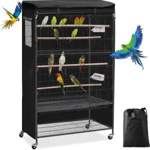 로아시비 유니버설 대형 새장 커버 앵무새 및 기타 소형 동물 블랙 아웃 통기성 케이지 내구성 방수 세척