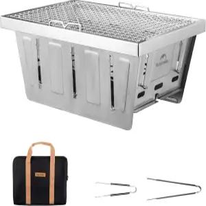 IGT 테이블용 네이처하이크 캠핑 그릴 접이식 바비큐 집게 및 휴대용 가방 야외 자동차 요리 테일게이트용