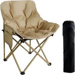 AXIONA Elements 야외용 3겹 패딩 하이백 문 의자 두꺼운 면 600D 옥스포드 원단 사이드 포켓 휴대용