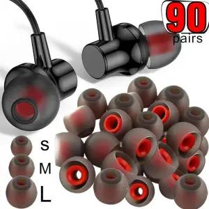 이어캡 이어폰 고무캡 1-90 쌍 형 실리콘 교체 이어팁 캡 유선 헤드셋 소음 이어 버드 콘센트