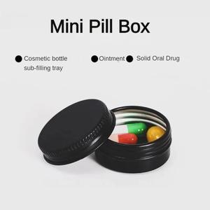 미니 약 상자 휴대용 블랙 라이트 방지 소형 알루미늄 합금 식품 등급 포장 봉인 된 작은 녹슬지 않습니다